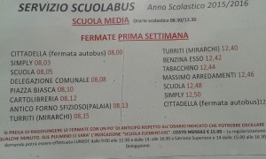 Satriano – Orari dello scuolabus per la prima settimana