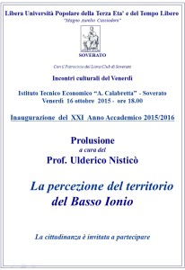 Soverato – Incontro Culturale “La percezione del territorio del Basso Ionio”