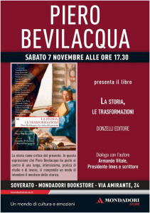 Soverato – Sabato 7 novembre la presentazione del libro “La storia, le trasformazioni”