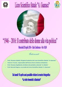 Soverato – Mercoledì 20 Aprile incontro sulle donne nella vita politica