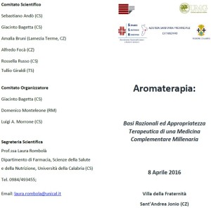 Venerdì 8 Aprile a Sant’Andrea Jonio si parla di Aromaterapia