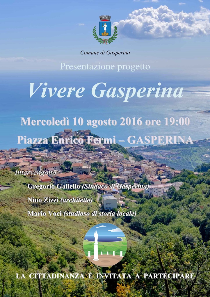 locandina presentazione progetto - 10 agosto 2016