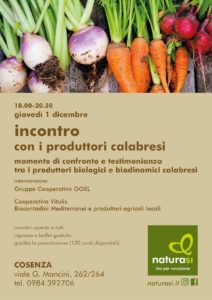 Confronto tra produttori biologici e biodinamici domani a Cosenza