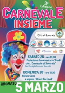 Cresce l’attesa per il Carnevale Insieme a Soverato domenica 5 marzo 2017