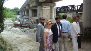 Sul cantiere dei lavori di ricostruzione del ponte “Allaro” a Caulonia, sopralluogo di Anas, Regione e Comuni della Locride