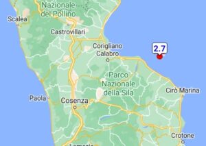 Scossa di terremoto nella notte sulla costa jonica calabrese