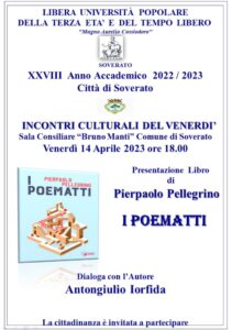 Soverato – Venerdì 14 Aprile la presentazione del libro “I Poematti”