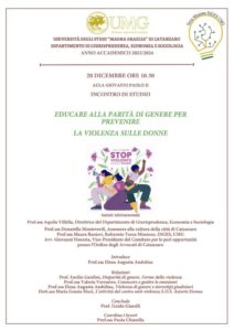 A Catanzaro il convegno “Educare alla parità di genere per prevenire la violenza sulle donne”