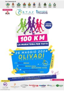 Domenica 26 maggio a Olivadi il percorso storico-culturale-naturalistico “100kmlamaratonapertutti”