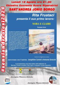 Lunedì 12 Agosto a Sant’Andrea Jonio la presentazione del libro “Nora e Claire”