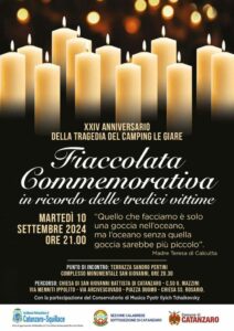 Il 10 settembre fiaccolata commemorativa a 24 anni dalla tragedia del Camping “Le Giare”