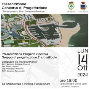 Lunedì 14 Ottobre la presentazione del progetto porto turistico Baia di Soverato-Satriano