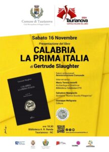 Sabato 16 novembre a Taurianova la presentazione del libro “Calabria la prima Italia”